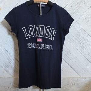 Stylish Navy Kids T-Shirt with London Print